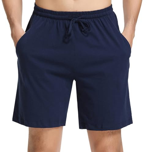 Irdcomps Pantaloncini Uomo Estivi Pantaloncini Tuta Uomo Cotone Shorts Pantaloni Corti Sportivi Bermuda con Coulisse e Tasche Traspirante Blu XXL