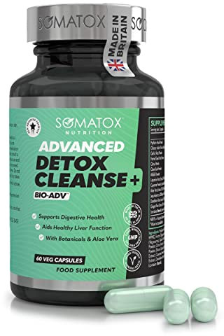 Advanced Detox Cleanse Plus – BIO-ADV™ Natural Colon & Liver Cleanse - Aids Digestion & Liver Function for Weight Loss & Health | Aloe Vera & Botanicals - 30 Day Supply/Vegan Capsules