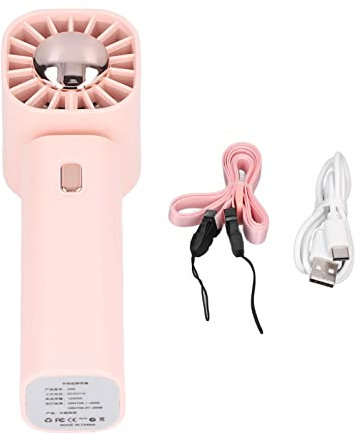 Ventilador de mano Refrigeración portátil Ventilador USB Tipo C Interfaz 3 Opciones de color para interiores y exteriores 5V 1A(Rosa)
