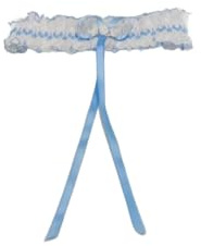 Liga para novia blanca o marfil con 3 flores, modelo triple flor. Liguero novia, accesorio para novias y damas de honor. (Blanco)