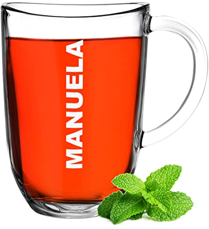 polar-effekt Teeglas Teebecher 380 ml mit Wunschgravur - mit Wunschtext - personalisiertes Thermoglas - isoliert - spülmaschinengeeignet - Geburtstag, Vatertag, Present - Becher Glas