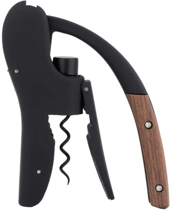 Abridor de vino, sacacorchos vertical compacto con mango de madera y cortador de aluminio integrado, llave de vino para servidores y camareros, regalos