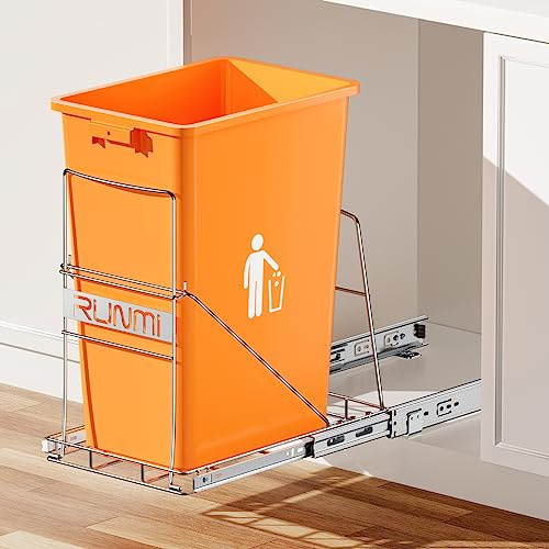 RUNMI Ausziehbarer Mülleimer unter dem Schrank, robustes ausziehbares Schrank-Set, verstellbarer Schrank-Mülleimer, Organizer, Unterspüle, Abfalleimer für die Küche (nicht im Lieferumfang enthalten)
