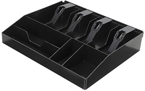 MAGICLULU Kassenschubladeneinsatz Mit Fächern Für Bargeld Und Münzen Robuster Acryl Metallklammer Aufbau Als Kasseneinsatz Für Supermärkte Bäckereien Ladentheken Und Büros