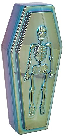 Boland - Aufbewahrungsbox Sarg, 19 x 9 x 4,6 cm | Irisierende Box aus Kunststoff für Halloween Dekoration, Karneval oder Geschenk