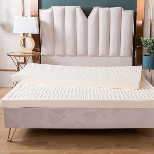 NaKeah Latexmatratze 100% Latex mittelschwerer Festigkeit 7 Zonen Orthopädische Matratze abnehmbare Abdeckung, natürliche Latex -Matratze,10cm,200x200cm