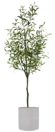 OXOAMP árbol Falso Árbol de simulación de Planta de Olivo Artificial con Lavabo Redondo Plantas Verdes Árbol Falso for Decoraciones de Interior o Exterior Decoración del hogar (Size : 180cm)