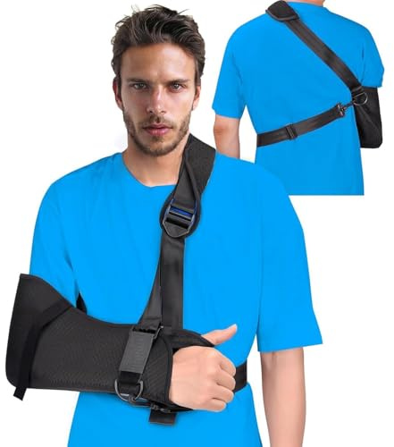 VALLEYWIND Adult Arm Sling Shoulder Immobilizer with Waist Strap Sling for Arm Shoulder Elbow Wrist Injury Torn Rotator Cuff Support Broken & Fractured Bones Fits for Left Right Hands Teen Women Men