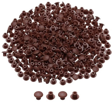 sourcing map 350Pcs Plastic Hole Plugs Screw Cap Covers, 5mm(3/16) Decoration Tapping Screw Cover, Furniture Screw Cover for Cabinet, Bookcase, Light Coffee