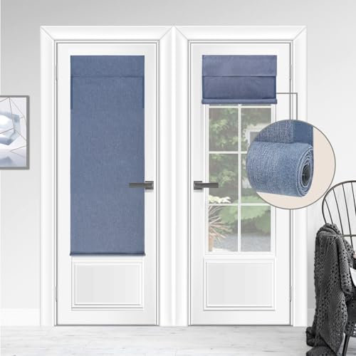 WdFour Dreilagig, UV-Schutz, 100 % Lichtblock, vielseitig verwendbar, kein Lärm, einfach zu installierende Türvorhänge, verstellbarer Rollo, Fensterrollo, für Büro, Stationen und Zuhause (76,2 cm B x