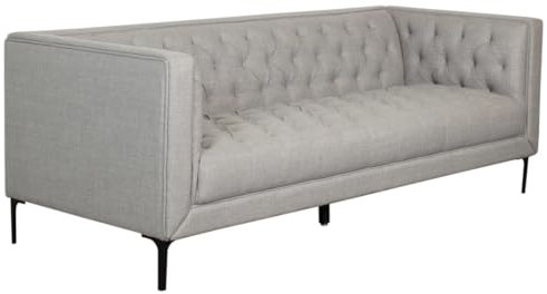 MR. DEKO Sofa Troia Dreisitzer | Modernes 3-Sitzer Sofagarnitur Gesteppte Polsterung | Hochwertiger Schaumstoffkern Couch skandinavisches Design für Wohnzimmer | Loungesofa