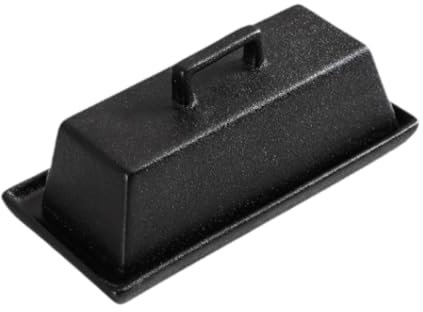 MagiDeal Mantequera con tapa Caja para guardar queso Recipiente para vajilla de cocina con tapa Mantequera Plato para queso para comedor Cocina, Negro