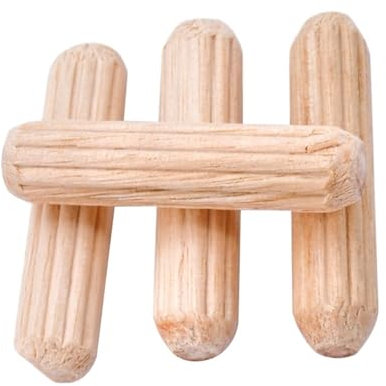 Chevilles en bois à goupilles cannelées chanfreinées, chevilles en bois assorties, bouchons rainurés en bois dur, goujons en bois for tiroir d'armoire, goupilles d'artisanat en bois cannelées rondes,