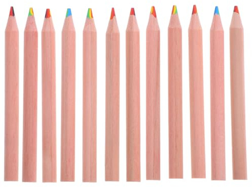 SHINEOFI Einschulung Deko Buntstiftset für Kinder mit 12 Kurzen Angespitzten Regenbogenstiften im Ergonomischen Design zur Kreativen Künstlerischen Entwicklung und Zeichnen