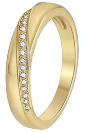 Whoiy Moissanit Vorsteckring für Ehering 585 Damen, Wedding Rings Women Gold 14k Gelbgold Elegant für Frauen Gr. 49 (15.6)