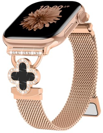 Bracelets Boucle Milanais pour Apple Watch Bracelet 40mm 44mm 42mm 46mm 38mm 45mm 49mm Femme, Aimantée Acier Inoxydable Métal pour Apple Watch SE 3/2nd iWatch Series 11 10 9 8 7 6 5 4 3 Ultra 3/2