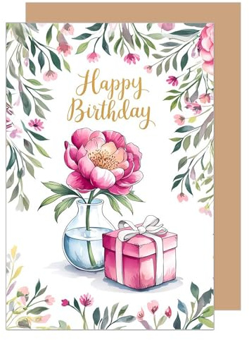 Edition Seidel Premium Geburtstagskarte mit Umschlag. Glückwunschkarte Grußkarte Karte Geburtstag Happy Birthday Mann Frau Blumen Geschenk (G3750 SW025)