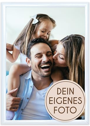 Wackadoo personalisierte Geschenke mit Bilderrahmen 15x20 Weiß Fotodruck Bild Geschenk für Frauen und Männer Poster mit Wunschmotiv eigenes Foto