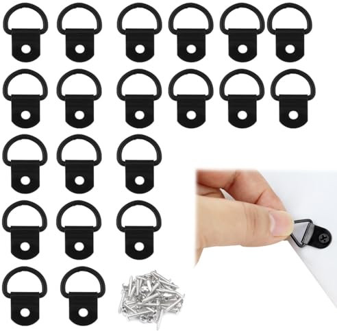 HABNI 20 Pezzi D Ferma Anello di Ancoraggio Ganci Robusto Anelli di Fissaggio Ganci, Con 20 viti, per Sicurezza dei Carichi in Auto Camion Barche e Rimorchi Anello di Fissaggio, 36x25mm