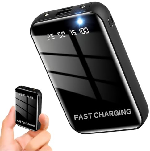 Power Bank with Light 20000mAh, 23W Pocket Size Fast Charging USB-C & USB-A Portable Phone Charger with LCD Display, Fastest Power Bank for i-Phone, Smartphones & More Devices (BLACK)
