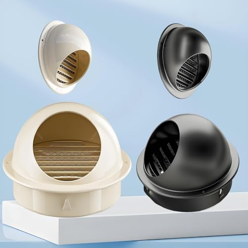 Generico Bocchette di Scarico Rotonda A Parete 70mm-200mm,Copertura della Griglia di Ventilazione A Sfera, Cucina Cappa Sferica Copertura di Ventilazione, per Roulotte Magazzino(Nero,ID 110mm)