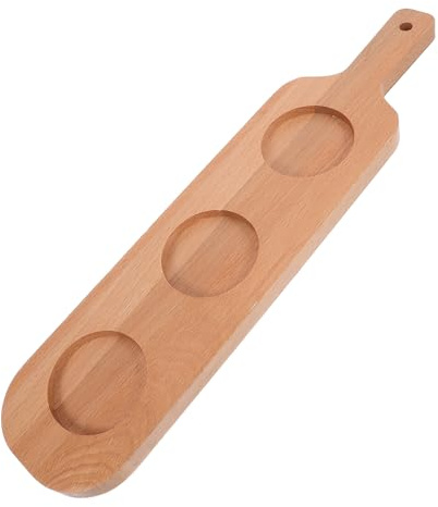 ZUNOXAZ Bandeja De Madera para Servir Bebidas con Asa Portavasos De Madera con Orificios para Copas De Vino y Cerveza Artesanal para Bares y Hoteles