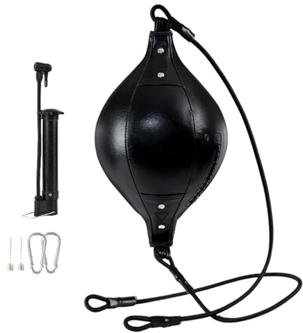 Double End Bag Boxen,Elastischer Boxball - Flexibler Doppelendball Aus PU Leder Für Fitness Koordinationstraining Kerntraining Heimtraining Garten