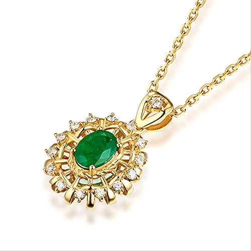 CELLACITY EMERALD PENDANT NECKLACE KVINNOR 925 ovala ädelstenar halsprydnad för jubileumsfest gåvor