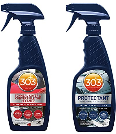 303 Products 30510 Convertible Vinyl Top Cleaning and Care Kit - Cleans And Protects Vinyl Tops - Includes Tonneau Cover And Convertible Top Cleaner 16 fl. oz. + Automotive Protectant 16 fl. oz.,,Blue