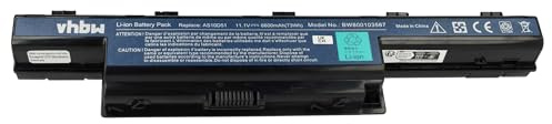 vhbw Akku kompatibel mit Acer Aspire V3 | Aspire V3-771G-53238G75MAII, V3-731, V3-771 Notebook (6600 mAh, 11,1 V, Li-Ion)