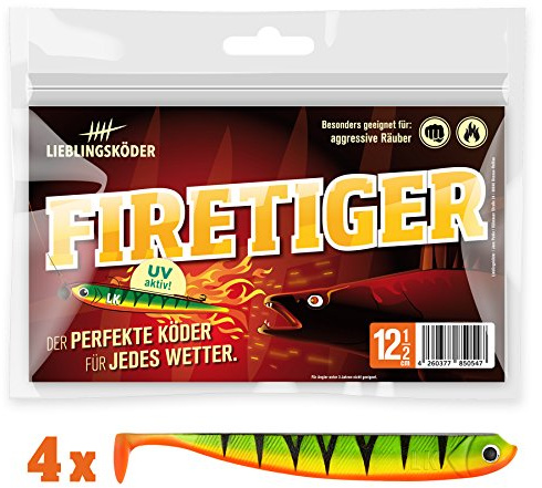 Lieblingsköder 4 Gummifische zum Zanderangeln mit Gummifisch 12,5 cm
