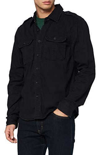 Brandit Vintage skjorta, långärmad, Svart långärmad, XL