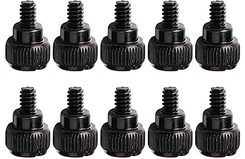 GAOHOU 10pcs New Computer Case Thumb Screws Black Size:6# 32X5mm (Black)