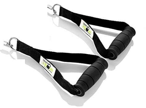 BodyCROSS Premium handtag med fotrem | högkvalitativ studiokvalitet | Kontrollera föroreningar för alla slingtränare och träningsband | Made in Germany (1 par)