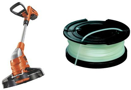 Black + Decker 18V 2.0Ah Lithium-Ionen Akku-Rasentrimmer, 23 cm Schnittbreite, E-Drive, Teleskopstiel, GLC1823L20 + Einzelfadenspule (10m)