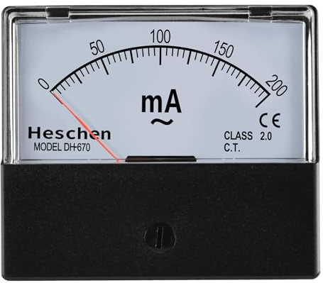 Heschen Rectangle Tester per misuratore di corrente montato su pannello Amperometro DH-670 AC 0-200mA Classe 2.0 CE elencato