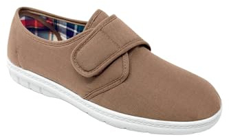 Chums Men's Wide Fit Canvas Touch and Close Shoe Beige 10 UK