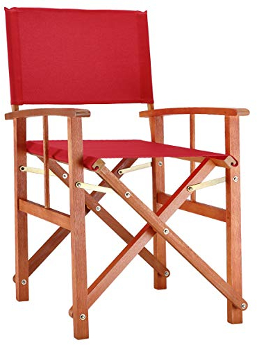 Casaria Sedia da Giardino in Legno Cannes Certificato FSC® Seduta da Regista per Esterno Spiaggia