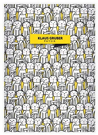 16 personalisierte super lustige Häschen DIN A5 Schulhefte, Rechenhefte mit Hasen Versammlung, gelb Lineatur 7 (kariertes Heft 16 Blatt/32 Seiten) Notizheft, Kladde für Schule, Universität, Büro