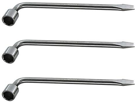 Utoolmart 24 mm L-förmiger Lug Wrench Slotted End Socket Wrench 45Steel Car Vehicle Metal Repair Tool for Car Jack Kit, Compatible 3pcs