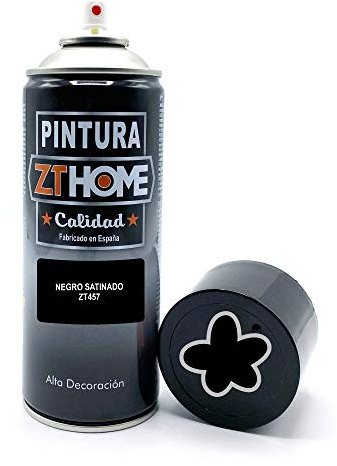 Pintura Spray 400ml imprimacion para madera, metal, ceramica, plasticos/Pintura para todo tipo de cosas y superficies Radiadores, bicicleta, coche, plasticos, microondas, graffiti (Negro Satinado)