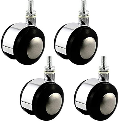 WaiMin Lot de 4 roulettes pivotantes pour sols durs, 50 mm / 2 pouces, roulettes pour lit de bébé, roulettes pour fauteuil, tapis, roulettes avec tige filetée (couleur : Swivel, Taille : M10)