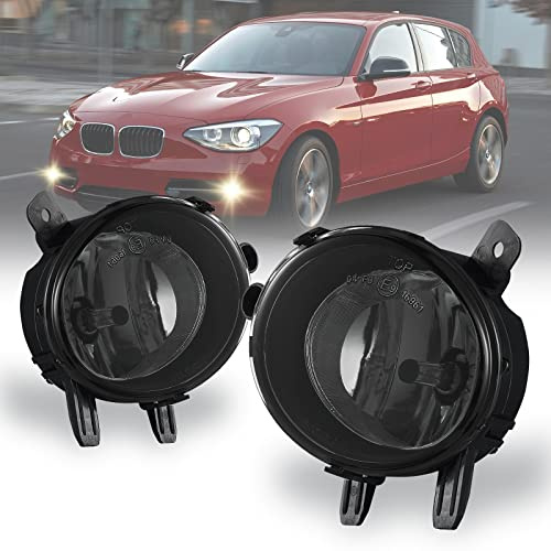 Nebelscheinwerfer für BMW (F20 F21 F22 F23 F30 F31 F32 F33 F34 F36 F45 F46, Active Gran Tourer Turismo Coupe) 1er 2er 3er 4er, 11/2010-02/2017, 1 Paar(inkl. Leuchtmittel H8-35W), Schwarz grau Objektiv
