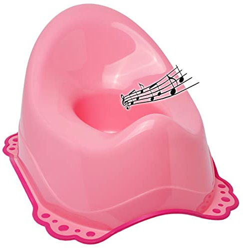 alles-meine.de GmbH Musik & Sound - Anti RUTSCH - Töpfchen/Nachttopf/Babytopf - rosa - pink - Bieco - Melody - mit großer Lehne + Spritzschutz - rutschfest antirutsch Funktio..