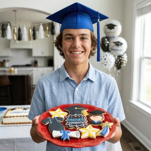 Ann Clark Graduation Cookie Cutters 7-Pc. Set (Graduation Cap, Gown, Diploma, Graduate, Star, and more) Made in USA
