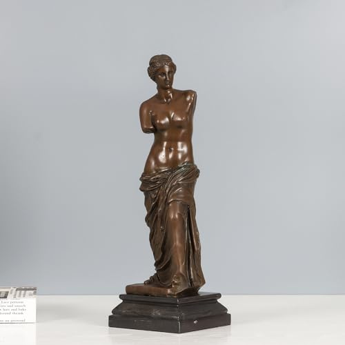Statua di Afrodite di Venere in bronzo, 34 cm, riproduzione della mitologia greca romana famosa dea
