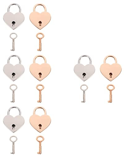 jojofuny 8stücke Handtaschen Vorhängeschloss Im Herzen Design Chic Wishing Lock Für Schlüssel Dekoration Für Gepäck Und