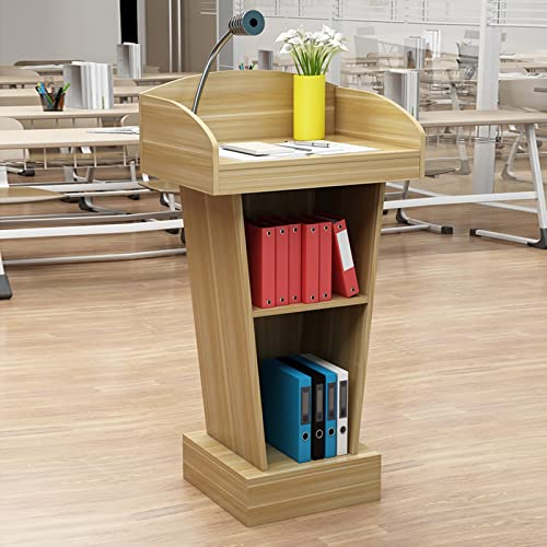 CMYUN Rednerpult Stehpult Klassenzimmer Kirche Rednerpult Podium Steht - Strapazierfähige Kanzelpodeste aus Naturholz mit Ablagefläche, für Kleine Privatschulbüros