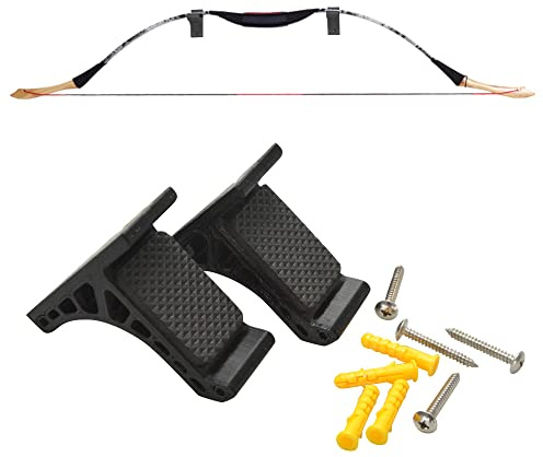 SHARROW Bogenschießen Bogen Wandhalterung Display Wandhänger Bogenständer Universal Aufbewahrung Bogen Halterung für Traditionellen Langbogen Recurve Bogen (Schwarz)