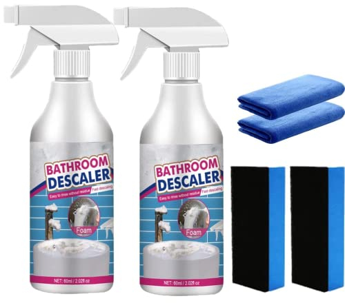 MROWCA 2 STK Jue Fish Badezimmer Entkalker,60 ml Badezimmer-Entkalker-Spray für hartnäckige Flecken Reiniger Allzweck-Blasenreiniger-Schaumspray